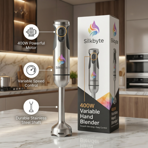 400W Variable Speed Hand Blender with Stainless Steel Shaft