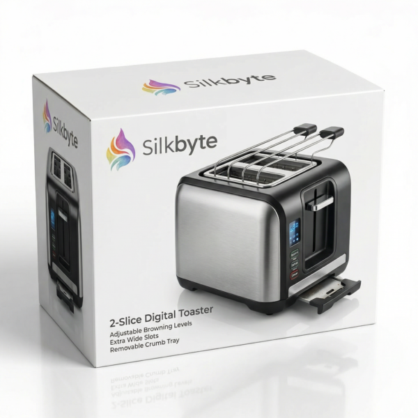 2-Slice Digital Toaster with Adjustable Browning Levels