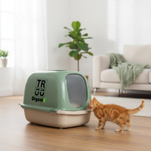 Enclosed Cat Litter Box with Easy-Clean Design
