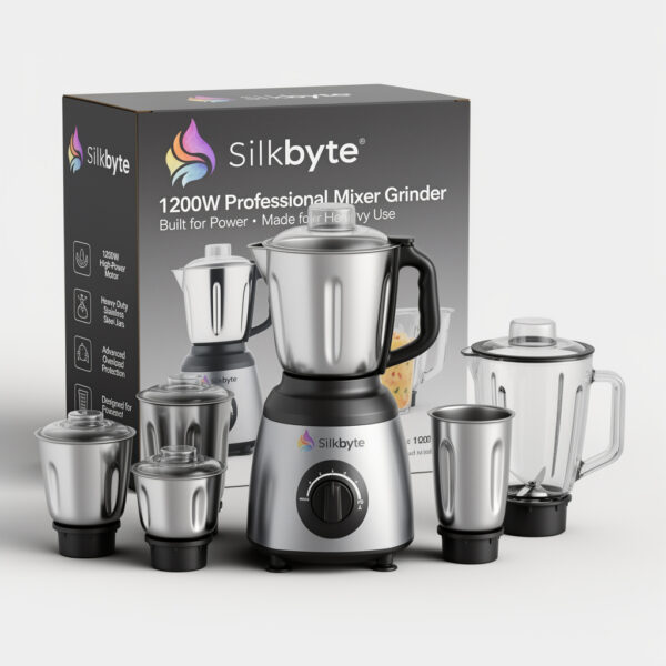 1200W Professional Mixer Grinder with 4 Jar Set for Heavy Use