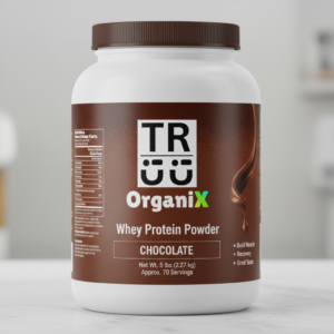 Whey Protein Powder with Chocolate Flavor for Fitness Nutrition