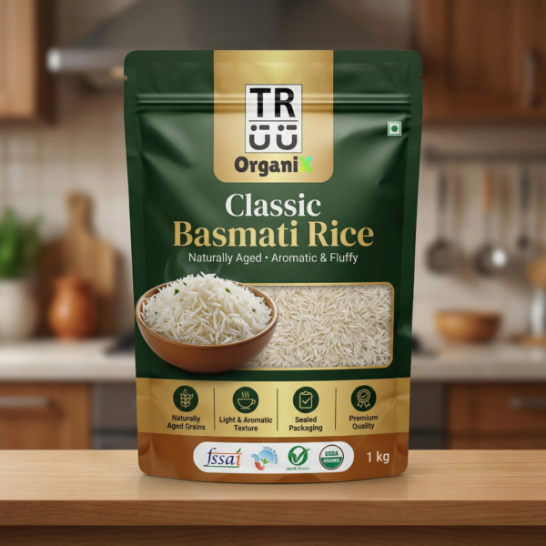 Classic Basmati Rice Naturally Aged for Home Cooking - 1 kg Pack